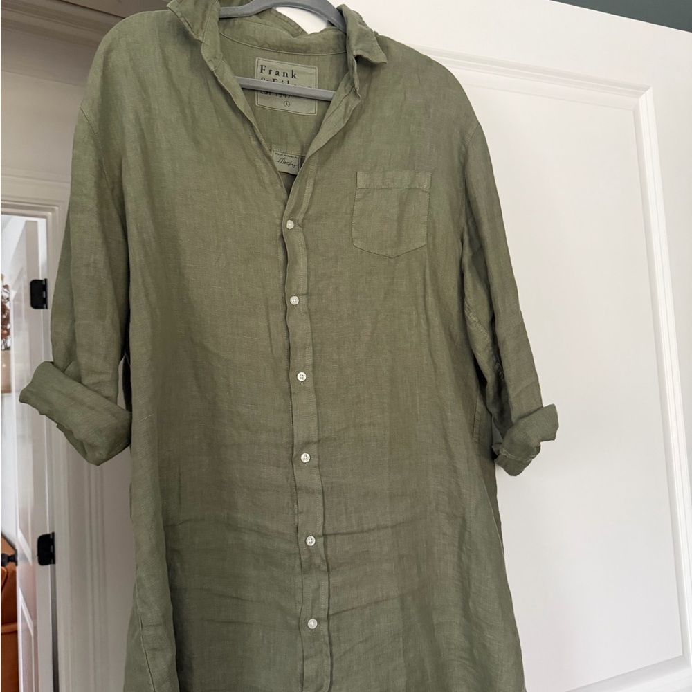 Frank & Eileen Olive Green Button Down Shirt
